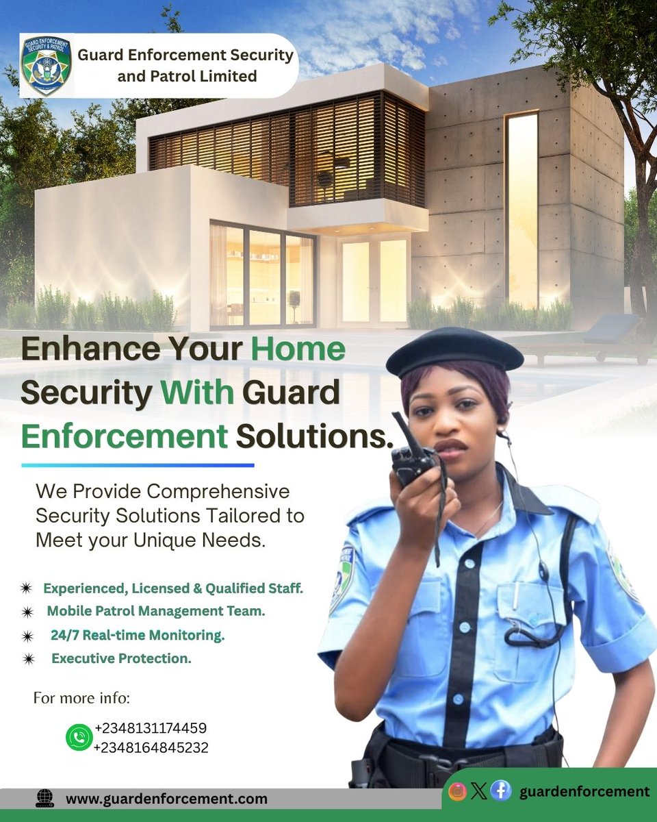gesp_LTD's tweet image. Protect your home the right way 😉
Elite protection for your most valuable asset. Experience security done right with Guard Enforcement 💪

#GuardEnforcement #StayProtected #SecurityAwareness #HomeSecurity #BePrepared