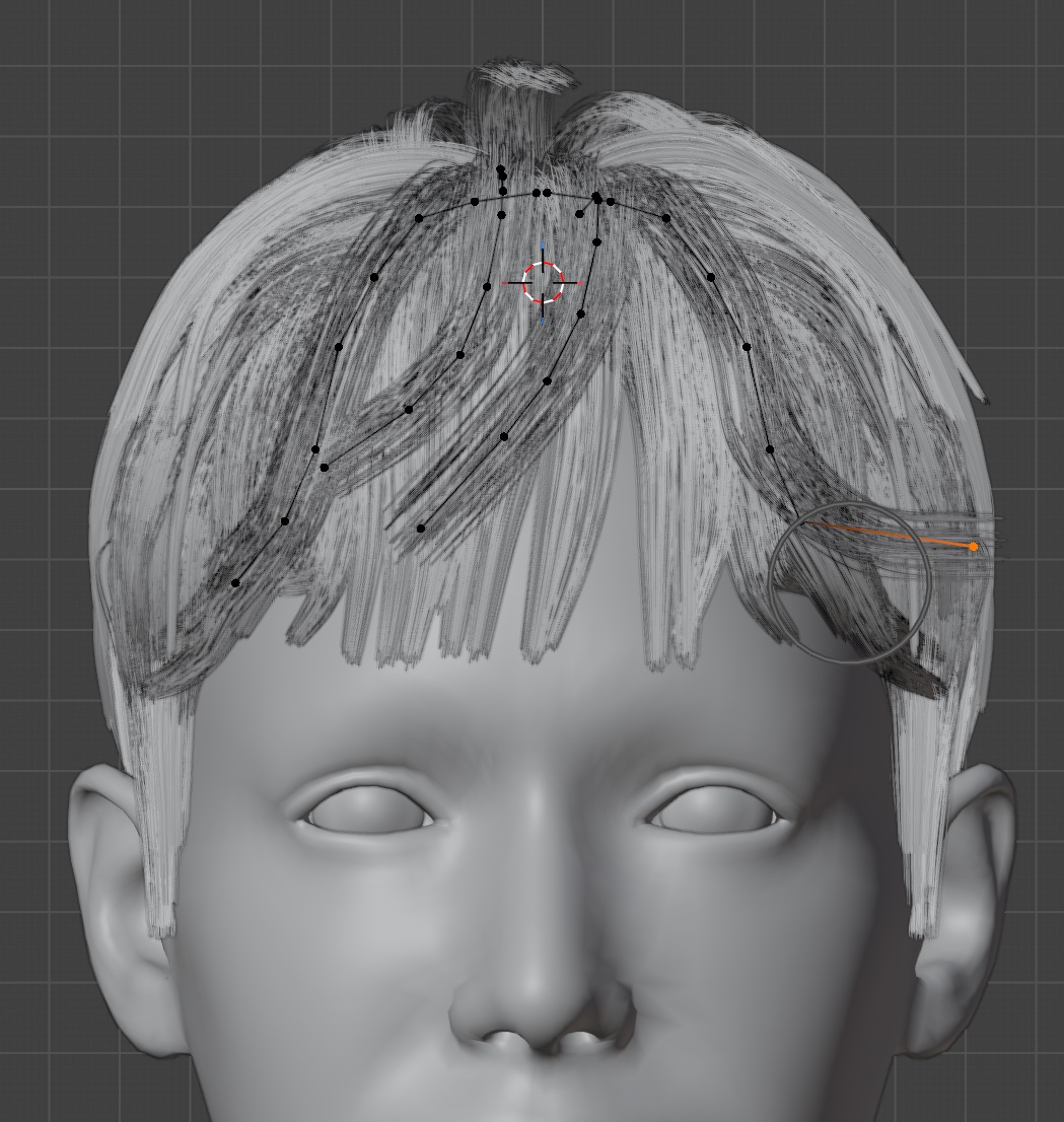 leo_3dcg's tweet photo. WIP

辺で髪の流れを作り、それをカーブに変換
そして、それをヘアーカーブに変換することで比較的簡単に髪を生やすことができた！

編集モードで毛束を動かせるのは利点。

#blender https://t.co/fH5E77FsEM
