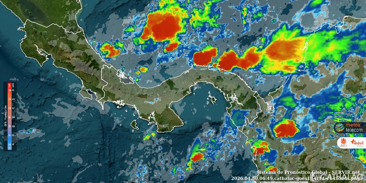 servir_cathalac's tweet photo. Imagen actualizada de satélite GOES-16 (banda infrarroja 500m) para Panamá y Costa Rica - animaciones en https://t.co/0ZbJtb2ULT - #CATHALAC #Tiempo #clima #meteo #nubes https://t.co/AAZgaWLNTt