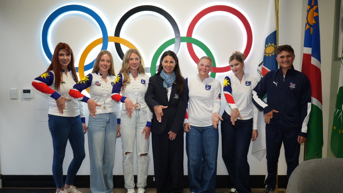 NamibiaNOC's tweet photo. 🐴🇳🇦
Proud to welcome back our Namibian Equestrian Team from the 1st African School Games in Algeria!
Kits were handed over, and certificates were awarded.

Congrats to 🥈 Elani Potgieter and 🥉 Elbe Potgieter on their medals.

Namibia is proud! 💪

#TeamNamibia #NNOC #Equestrian https://t.co/DvJO4ZMd1X