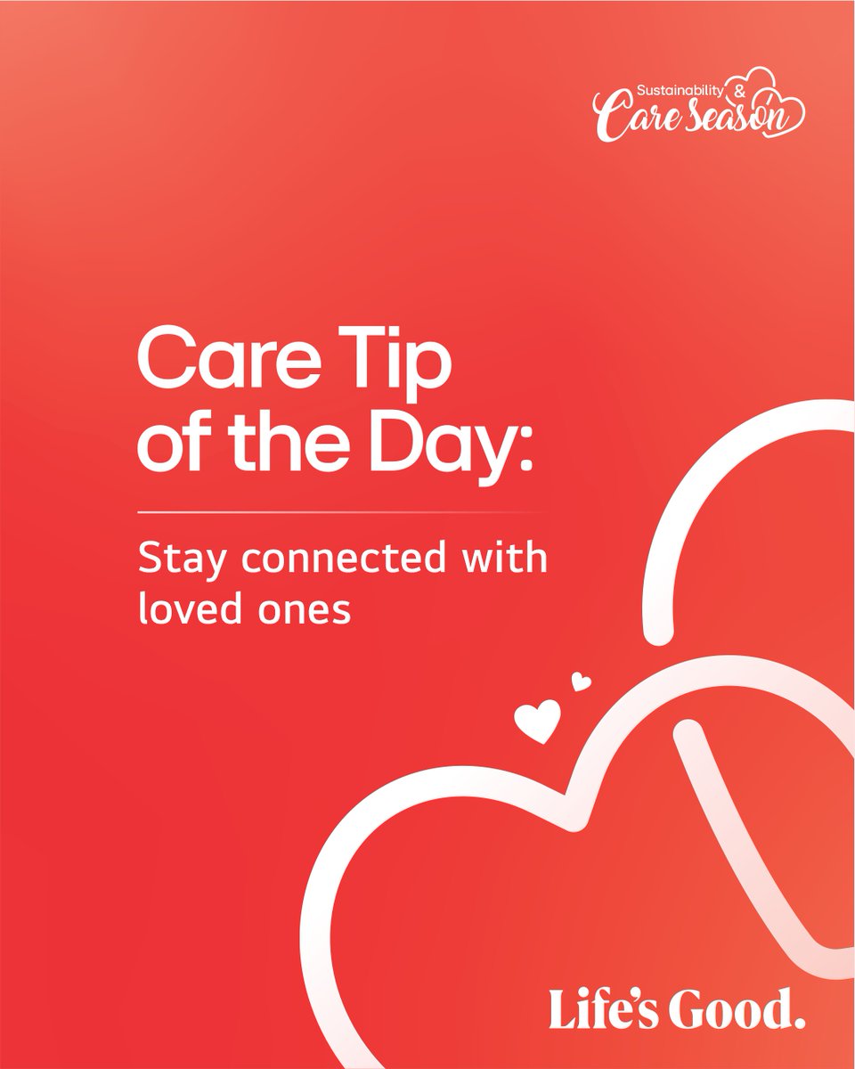 LGAfrica1's tweet photo. A quick call, a video chat, or sharing a laugh over your favourite show can make all the difference.
Life gets busy, but staying connected keeps hearts close and spirits lifted.
Who’s that one person you should check in on today?
#CareSeason #LifesGood #LGNigeria #CareTip #Selfcaretips