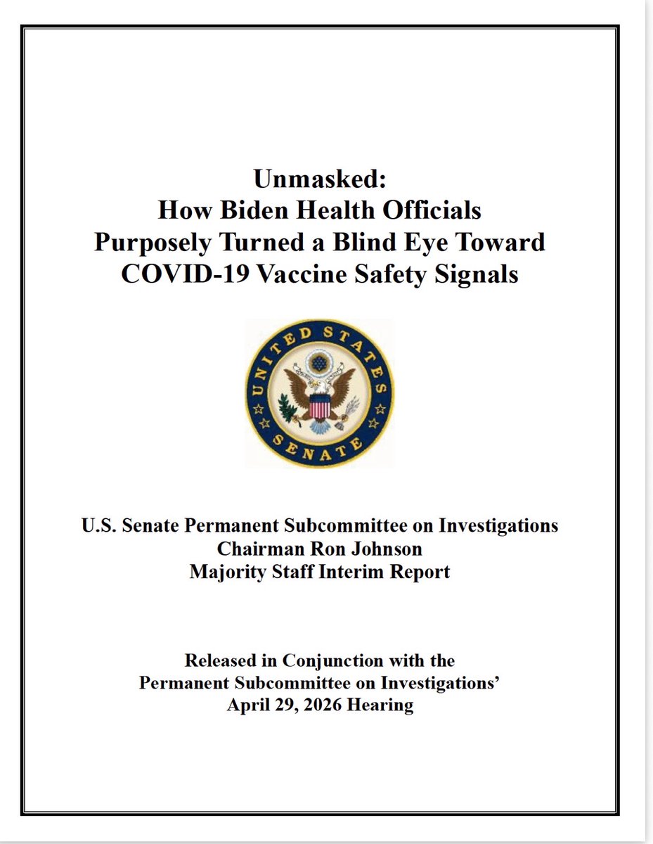 MarioNawfal's tweet image. 🇺🇸 Senator Ron Johnson just dropped a damning new report.

Biden health officials knew their own VAERS system was hiding serious safety signals from COVID vaccine injuries.

They were shown a much better algorithm that actually flagged dangerous adverse events, but they refused