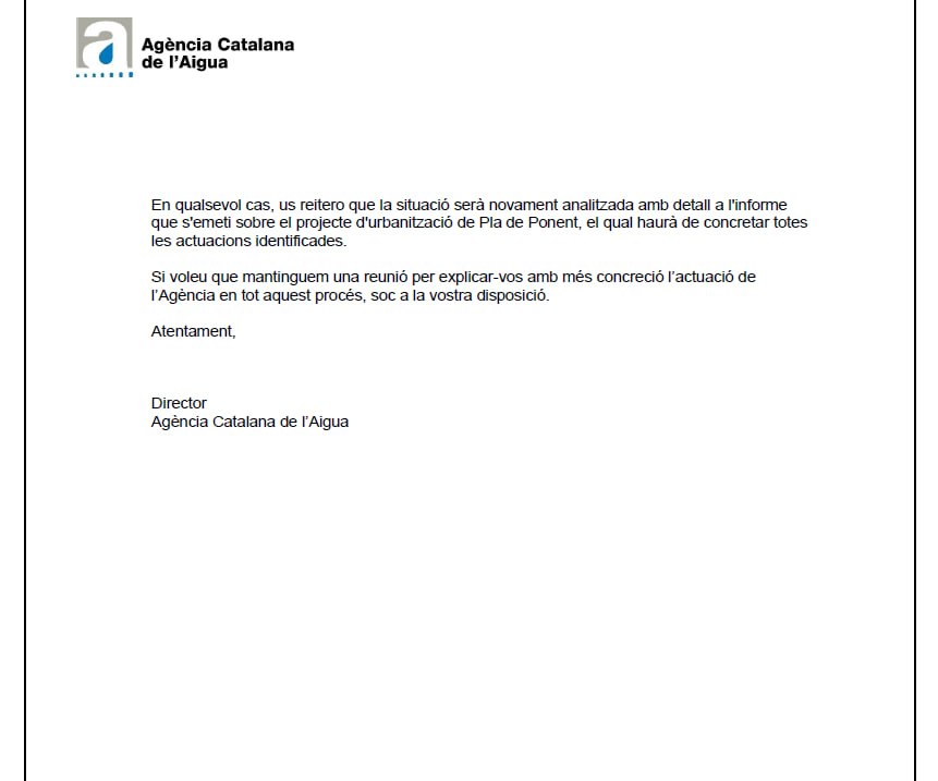 Aebruguersmas's tweet image. Una llàstima.que el director de l'@aigua_cat no hagi signat el document.
@aiguaesvida
@ArmenterJosep @manureyeslopez @laLaiaMestre
@jm_mallarach @3CatInfo
#Gavà #ACA #Valent #Dana