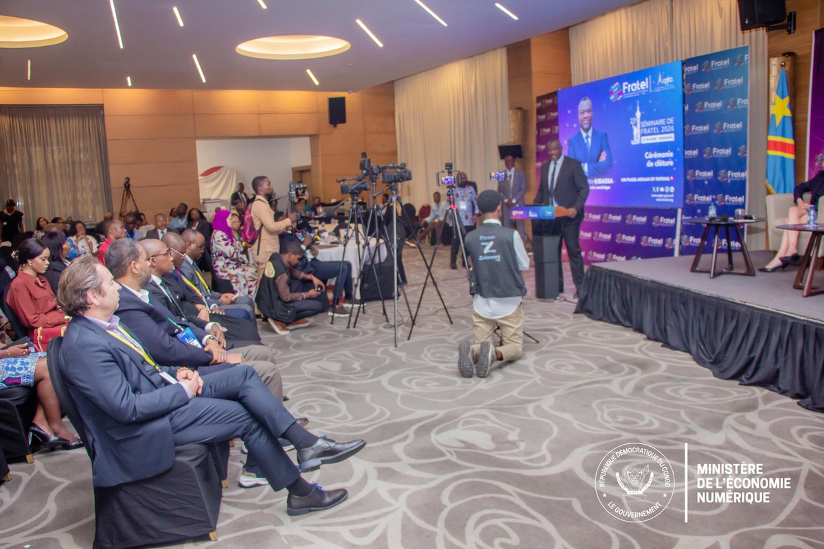 econonumerique's tweet photo. Clôturant le 23e séminaire du FRATEL le 28 avril à Kinshasa, S.E Augustin Kibassa a plaidé pour une régulation #numérique stratégique et souveraine. Il a souligné son rôle clé dans la transformation économique et sociale, en cohérence avec la vision du président Félix Tshisekedi. https://t.co/BdpNqzqs9t