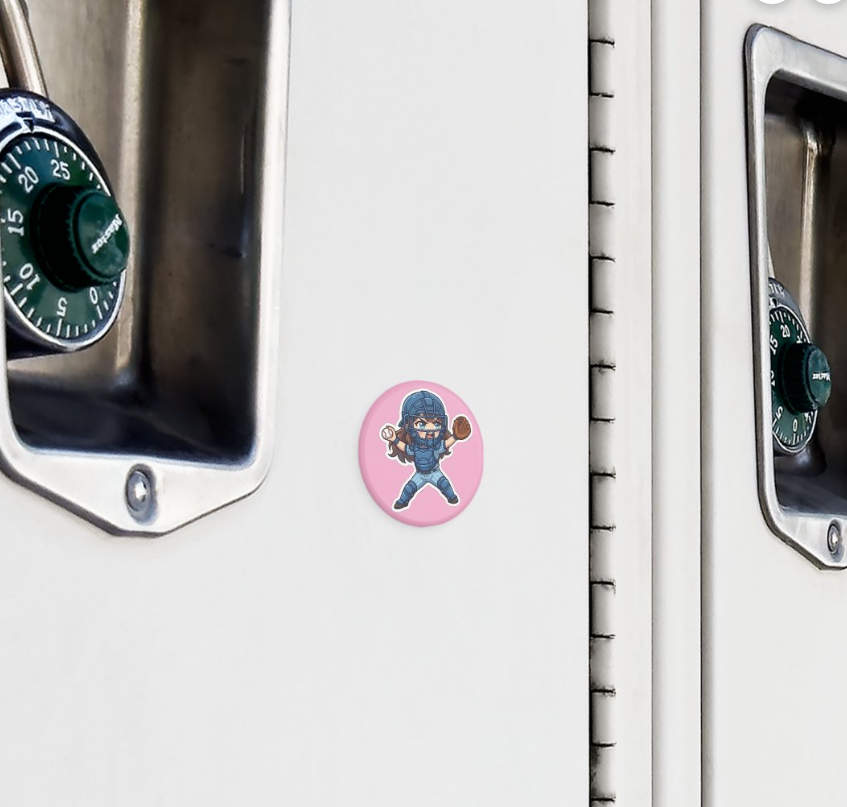 ChibiPlanetArt's tweet image. Keep your goals locked in. 

Our Chibi Baseball 2026 'Catcher' magnet brings the defense to your locker. 

With a pop of pink and a whole lot of grit, it’s the perfect reminder to stay focused between classes and games.

#ChibiPlanet #BaseballLife #Zazzle