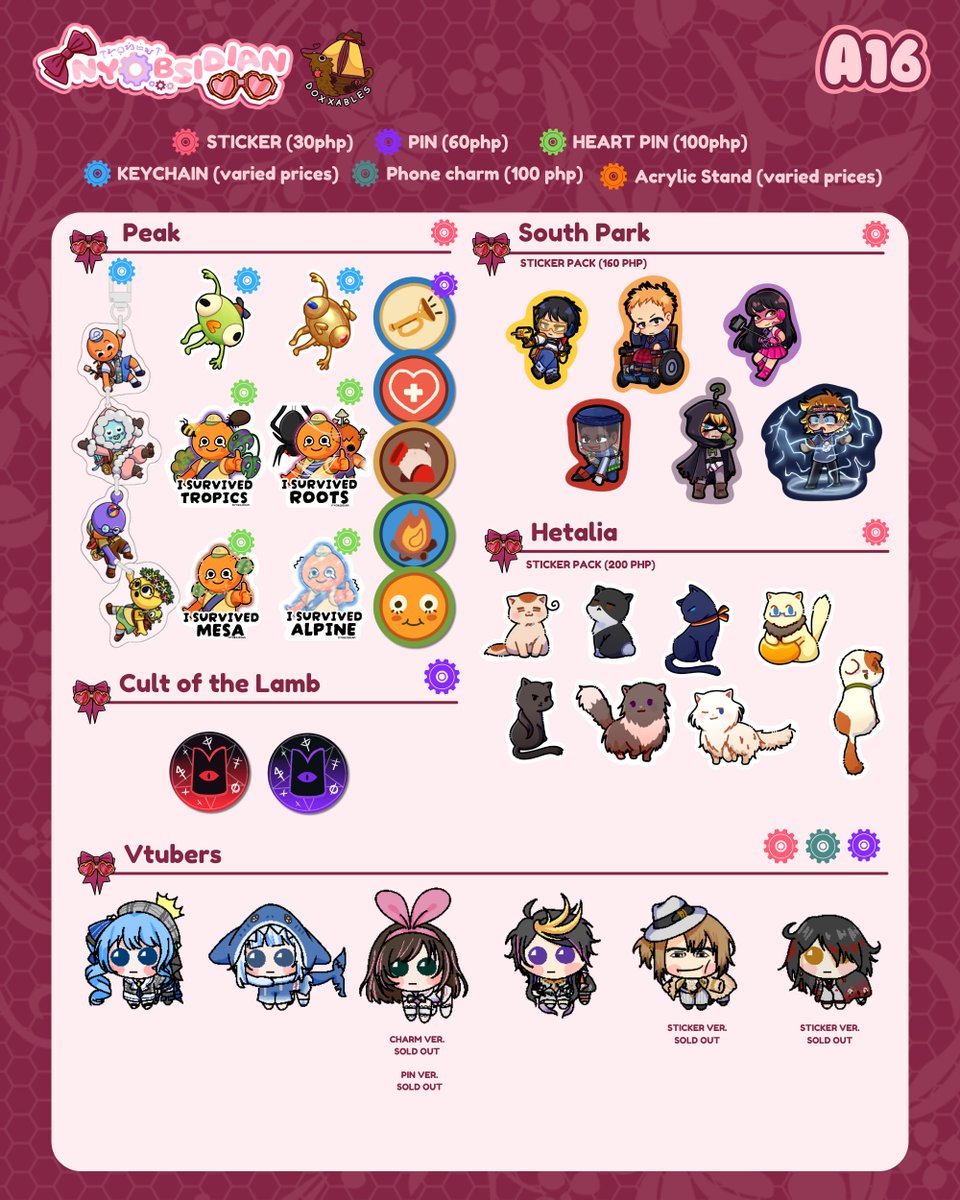 [💜RTs]
🎀 OZINE FEST SUMMER SPECIAL CATALOG ⚙️

⚙️Gamer girls for gamer girls!
⚙️ I'll be at table A16
⚙️ i have no new merch IM SORRY T-T
⚙️ DM for reservations (paid)
⚙️ Check out the map in the reply~

#OzineFest
