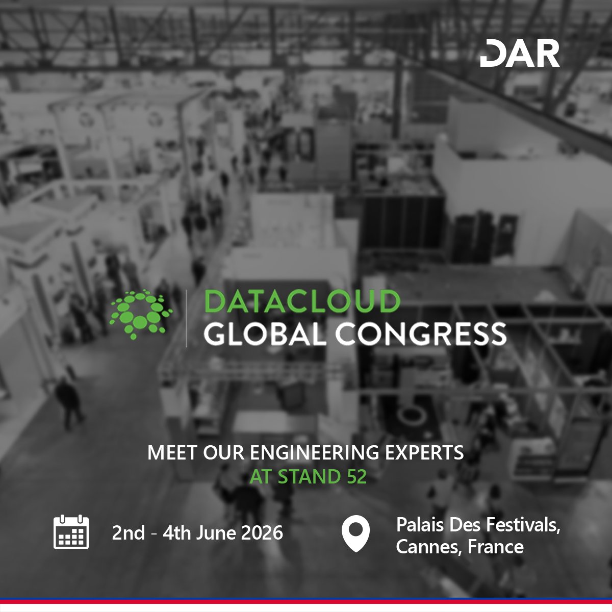 DarEngineering's tweet photo. We are exhibiting at Datacloud Global Congress.
Visit us at #Stand52 to discover how our technical teams are engineering the foundation for tomorrow’s technology.
-Palais des Festivals et des Congrès, Cannes, France
-2–4 June 2026
Let’s build the future of cloud, together! https://t.co/R2B22Mo4fr