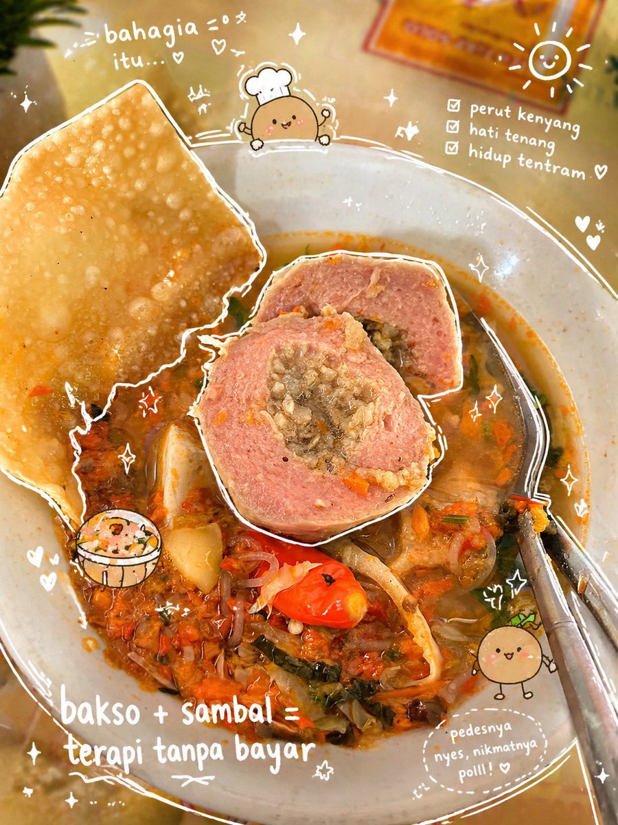 EcruRoll_'s tweet photo. semangkok bakso spicy di siang bolong✨ https://t.co/gfYTE5TuAl