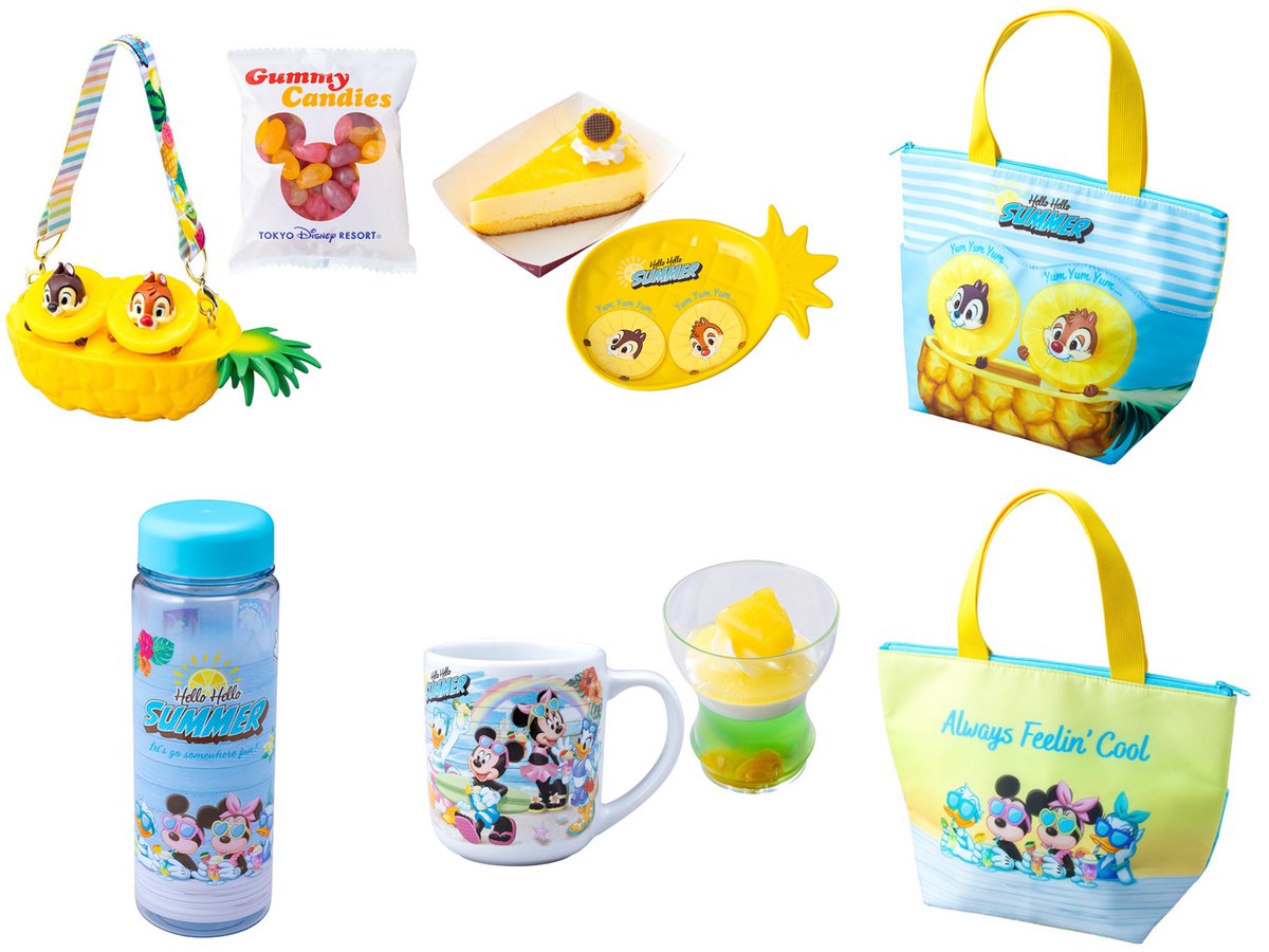 6月11日より、パイナップルにかぶりつくチップとデールがデザインされたミニスナックケースなど『Hello Hello SUMMER!』のスーベニアやヒュウガナツレアチーズケーキ、フルーツゼリー＆ヨーグルトムースが販売されます。(9月14日まで)

tokyodisneyresort.jp/tdl/food/detai…
#TDR_now #TDR__now #TDR_food