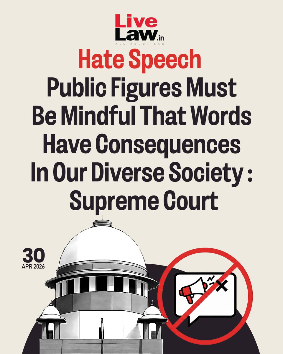 LiveLawIndia's tweet image. Even while refraining from issuing directions to curb #hatespeech offences on the ground that the relief fell outside the judicial domain, the #SupremeCourt appealed to all citizens to imbibe a sense of fraternity, and sounded a strong word of caution against the propagation of