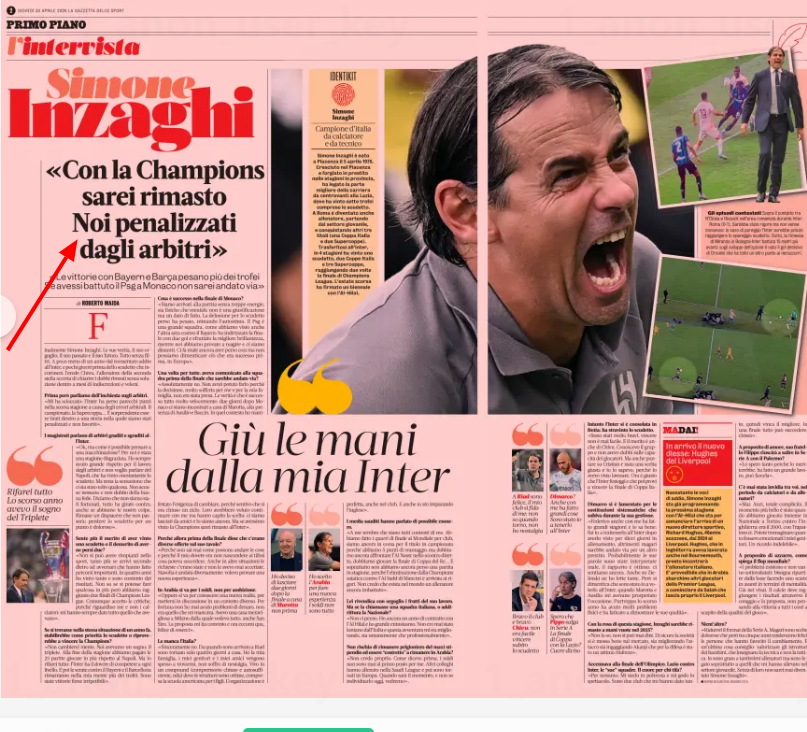 studiogennai's tweet photo. @roccoiacobucci Ci sono altri che difendono l'INTER vedi la gazzetta di oggi https://t.co/0DaPD8x26n