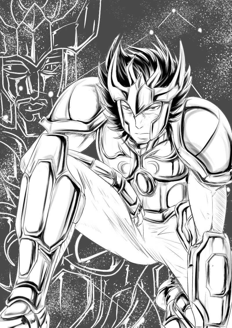 練習絵
今日4/30は瞬の師匠ダイダロス先生の誕生日!!
……え？知らない？

まあデッドリービートルのスタンドとかよりは知名度あるやろ……多分(´ω｀)
#ケフェウス座のダイダロス