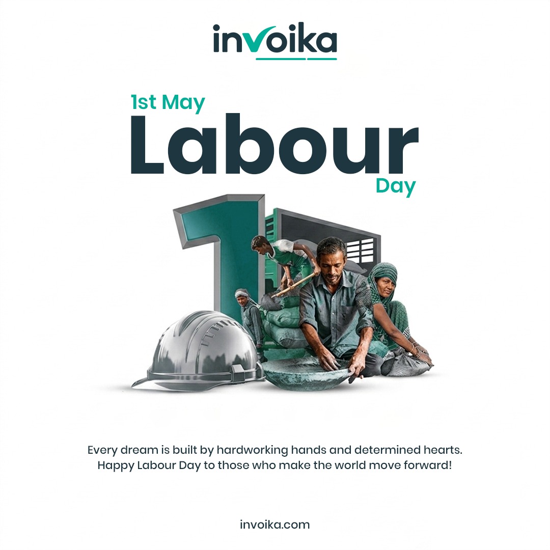 Invoika's tweet photo. Wishing a very Happy Labour Day to the workforce that builds our world! 🛠️✨

#LabourDay #1stMay #Invoika https://t.co/Jikihdomcp