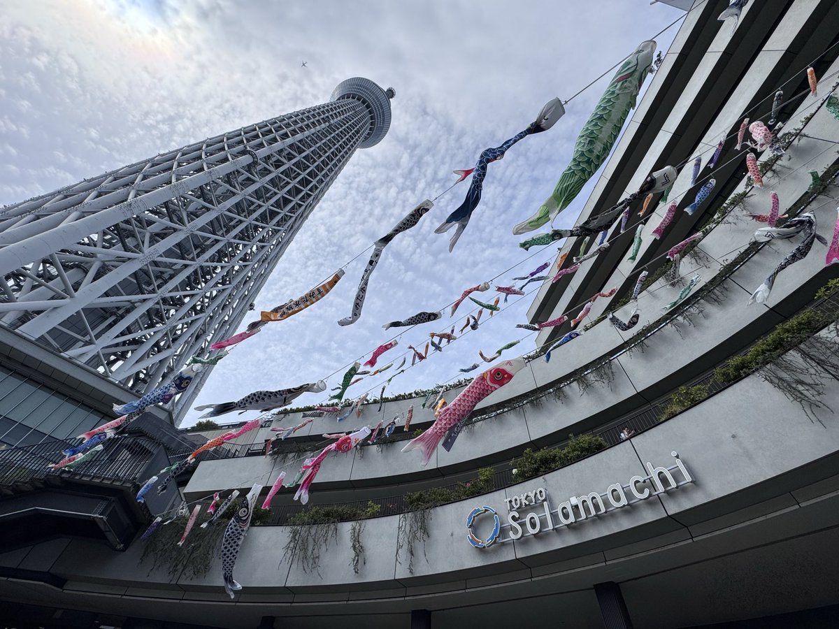 KxSvg's tweet photo. 先日ソラマチへ行ったら鯉のぼりが元気に泳いでました🎏
そして流石はすみだ水族館
チンアナゴの鯉のぼりがいました😆 https://t.co/nHvmR9RS1b