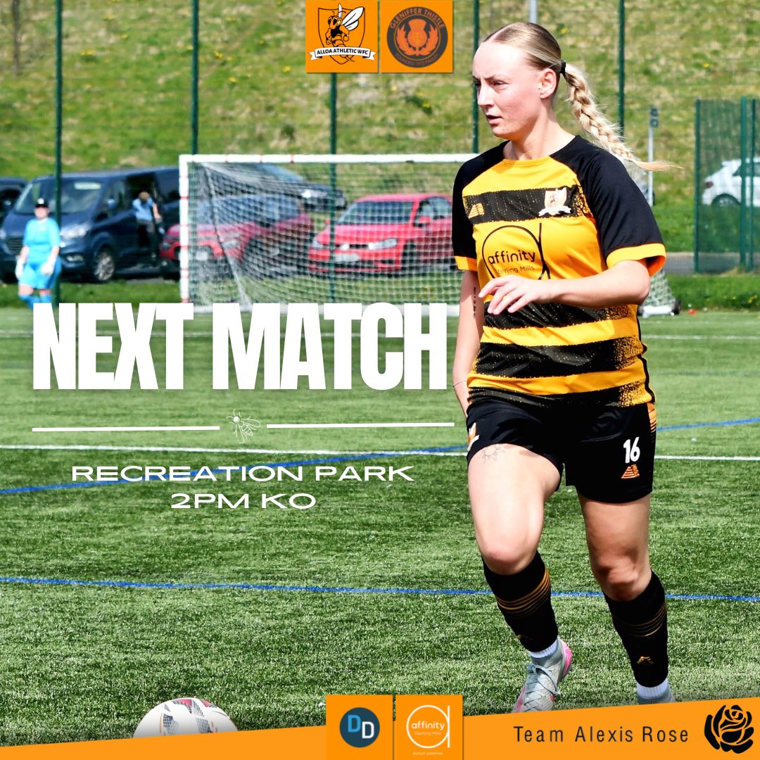 AlloaAthWFC's tweet photo. 🏡 Back on home turf. 

🆚 Glennifer Thistle Ladies
🏟️ Recreation Park
🗓️ Sunday, May 3
🕑 2pm KO
🥧 Joyce’s Pie Hut is open 

This special fixture marks our collaboration match with Team Alexis Rose - raising vital awareness for meningitis and sepsis. 

More to follow! https://t.co/IXecfd9HIL