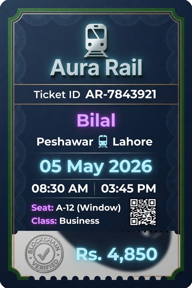 bilalzaman007's tweet photo. Aura Rail Ticketing is a modern digital system designed to make train travel easy, fast, and convenient. It allows passengers to book tickets online or through mobile apps without waiting in long lines at stations.👇https://t.co/K5DVpjLq48 https://t.co/vvPMyEYPuW