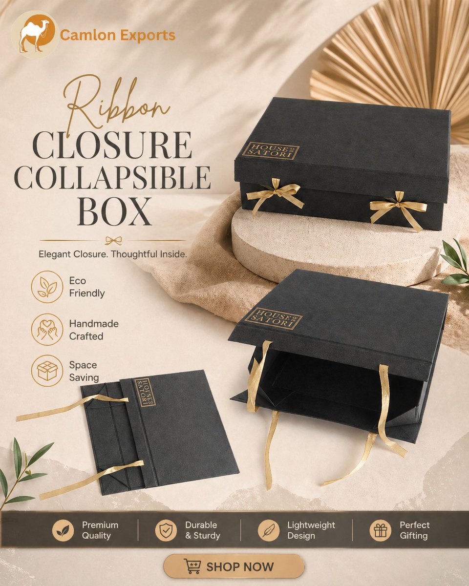 Nirajscharma's tweet image. retail.camelonexports.com/product/solid-…

Upgrade your packaging with our elegant Ribbon Closure Collapsible Box 🎁

Eco-friendly | Handmade | Space-saving | Premium Quality

#LuxuryPackaging #GiftBox #EcoFriendly #PackagingDesign #SmallBusiness #Branding