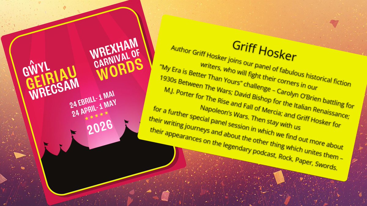 swordbooksltd's tweet image. If you're attending this year's Wrexham Carnival of Words, don't forget Griff Hosker will be on the panel at tomorrow's Historical Fiction Night! For more info, visit: buff.ly/j629FUL 
@HoskerGriff #HistFic #Festival #Napoleonic