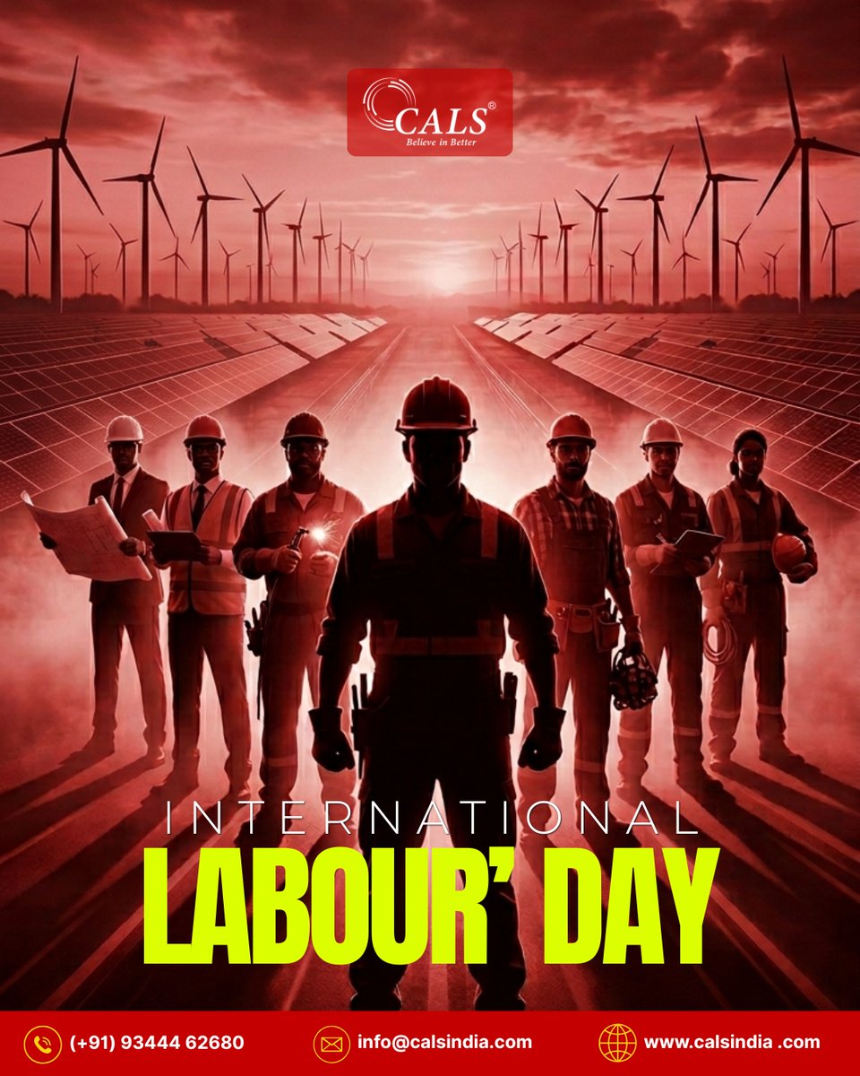 CalsIndia25's tweet image. Powering the future starts with the people who build it every day Honouring the workforce driving sustainable energy this Labour Day

#SolarEnergy #RenewableEnergy #EngineeringSolutions
#CleanEnergy #LabourDay #WorkersDay