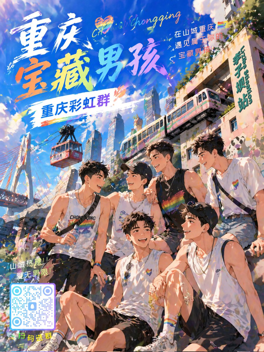 在山城重庆，遇见属于你的宝藏男孩
ps：文明交友，不能在群里发色图
#重庆 #重庆交友 #重庆gay #重庆同志