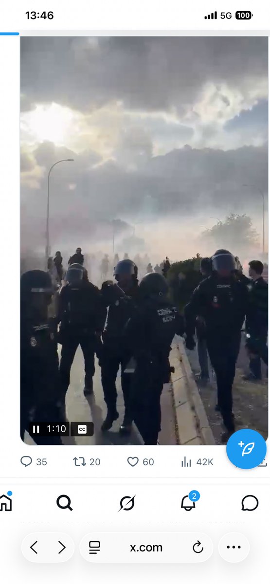 Nice of the Madrid police to NOT attack us after last night’s game. Sadly it seems they’d already beaten, gassed and shot their own countrymen before the match kicked off, so maybe the inherent need for casual violence involving riot weapons had already been sated by 90+7? #1312