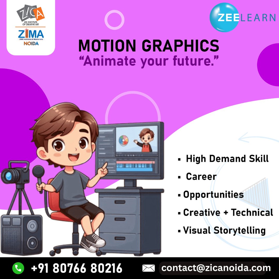 ZicaZimaNoida's tweet image. 🎬 Turn your creativity into a career with Motion Graphics!
✨ Learn how to animate ideas, tell visual stories &amp;amp; build high-demand skills.

📞 Call/WhatsApp: +91 80766 80216
📩 Email: contact@zicanoida.com
🌐 zicanoida.com

#motiongraphics #animation #motiondesign