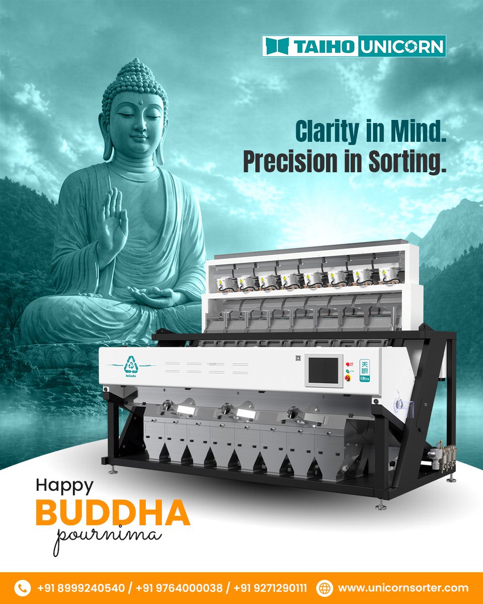 SorterUnic70896's tweet image. Happy Buddha Purnima 🙏

Clarity in mind. Precision in action ✨
Peace drives perfection ⚙️
💡 Clarity | 🎯 Accuracy | 🚀 Performance

📞 +91 8999240540 | +91 9764000038
🌐 unicornsorter.com

#BuddhaPurnima #Precision #Automation #MakeInIndia #TaihoUnicorn