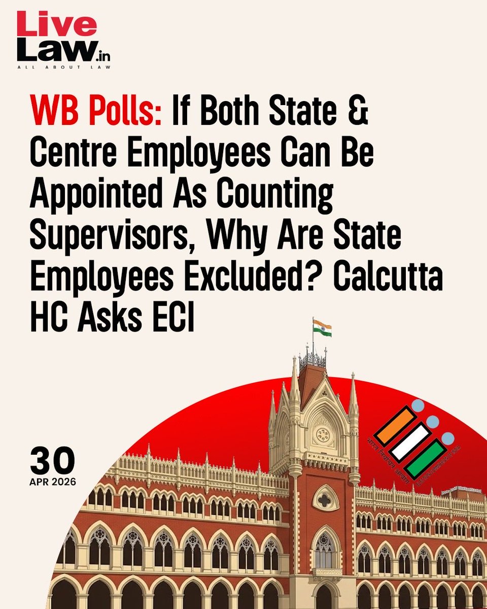 The Calcutta High Court on Thursday (April 30) questioned the Election Commission of India (ECI) over its decision to only mandate the deployment of central government and public sector undertaking (PSU) employees as counting supervisors in the ongoing West Bengal Assembly