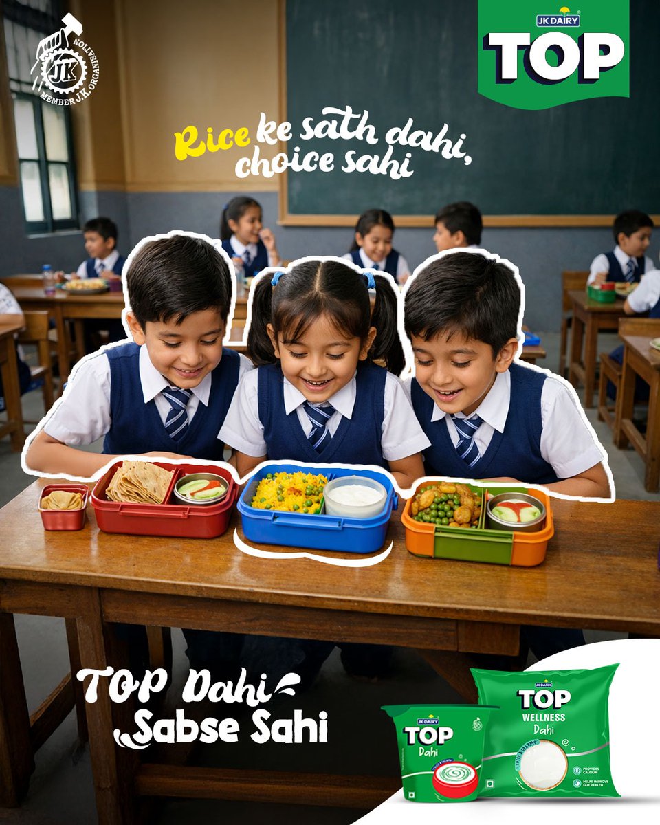 insecticidesltd's tweet image. Pack your child’s lunch the right way - with a bowl full of freshness and goodness.

Because when tiffin includes TOP Dahi, their energy stays strong all day. 

#MomsChoice #SubahKiShuruaat #HealthyKids #DahiLove #EnergyBoost #TopDahi #TopDahiSabseSahi