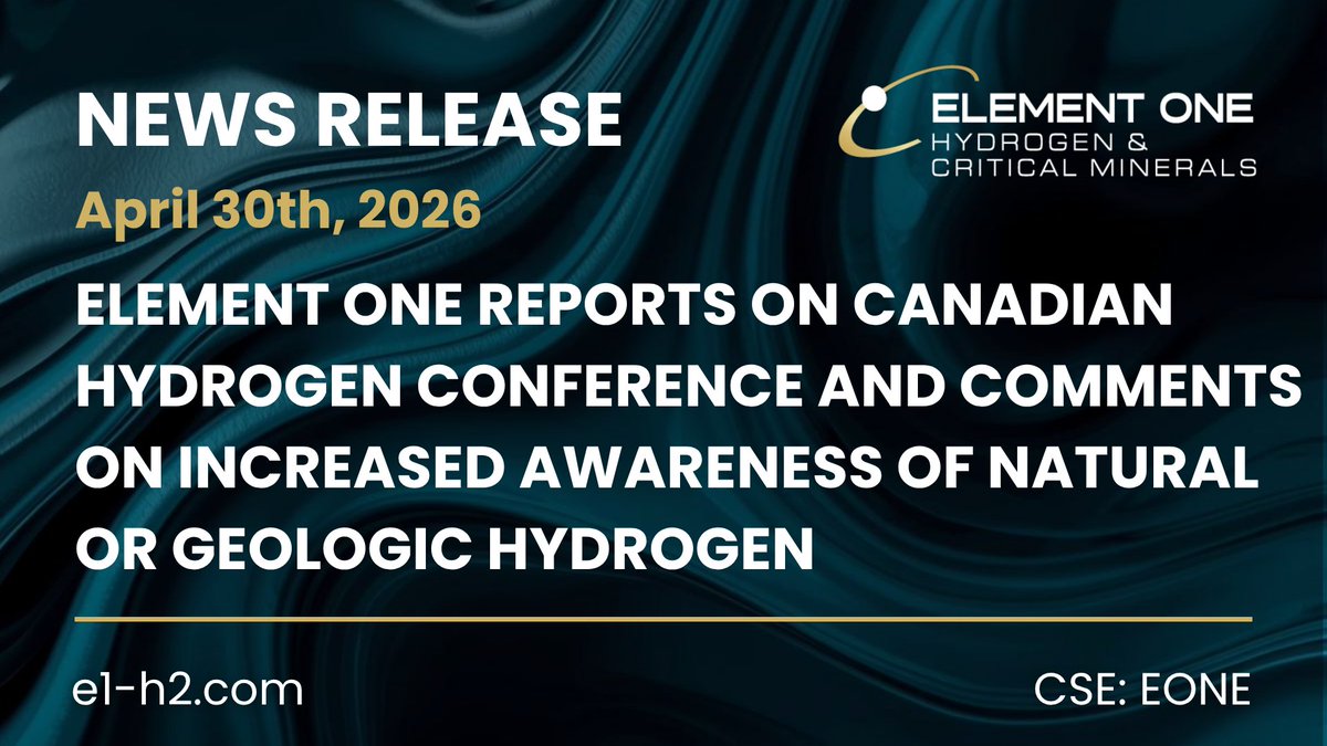 Element One Hydrogen and Critical Minerals tweet media