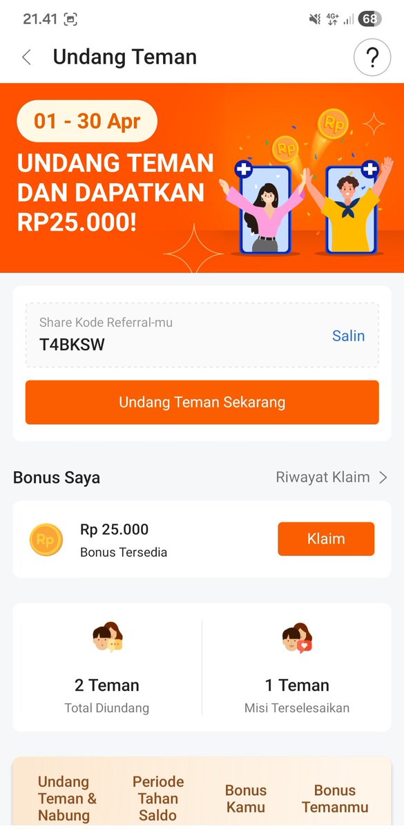 weby85's tweet photo. Yang belum punya bank SEABANK bisa dapat 25k gratis cuma nabung 50k selama 3hari verifikasi seperti ktp dana, gopay, dll
Wajib pake referal code: T4BKSW

Daftar simpan cash 50rb selama 3hari dapat 25rb https://t.co/B4kJSbqLUH https://t.co/FhFgL4RU2Q