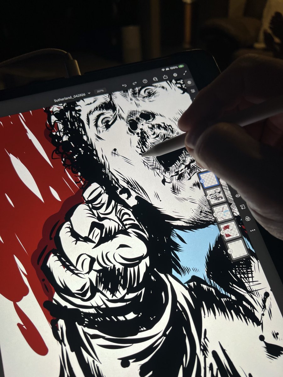 The_ABClark's tweet image. Donald Sutherland… one of the best. I wasn’t old enough to see him in M*A*S*H* (I would have been 2 🤣) but once I caught the final scene of Invasion of the Body Snatchers in 79 or 80 (yay cable TV), I knew I had to see more Sutherland. 

#illustration #adobefresco #vector