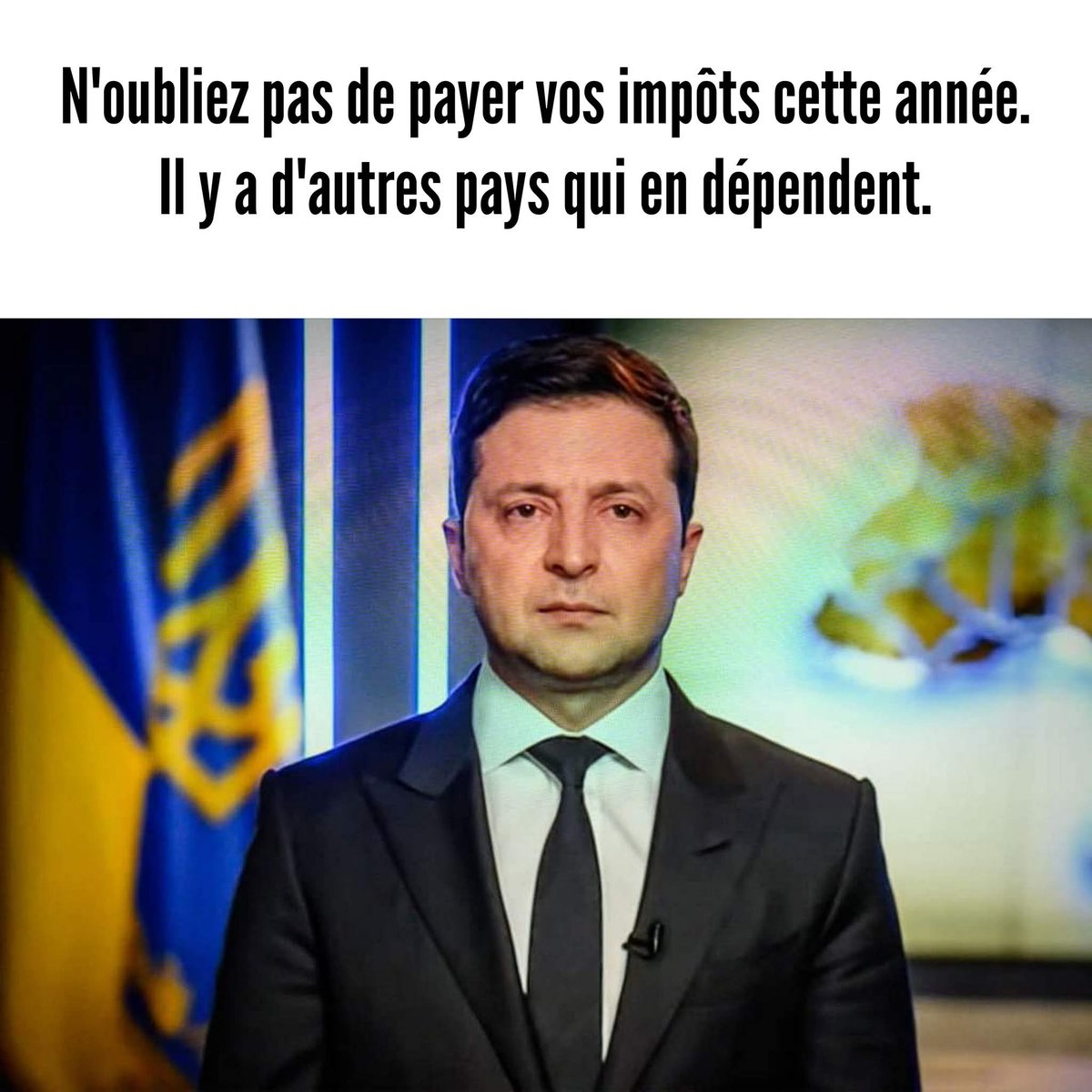 StephanieG56261's tweet photo. Dans la case personne à charge sur mes impots j'ai mentionné Volodymyr Zelensky. https://t.co/0ZBy3y6ELm