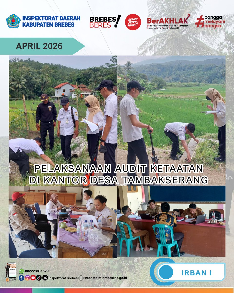 ItdaBrebes's tweet photo. Kegiatan Audit ketaatan di Kantor Desa Tambakserang Kec. Bantarkawung oleh Irban I yang dilaksanakan bulan April 2026 https://t.co/ApC61arnWe