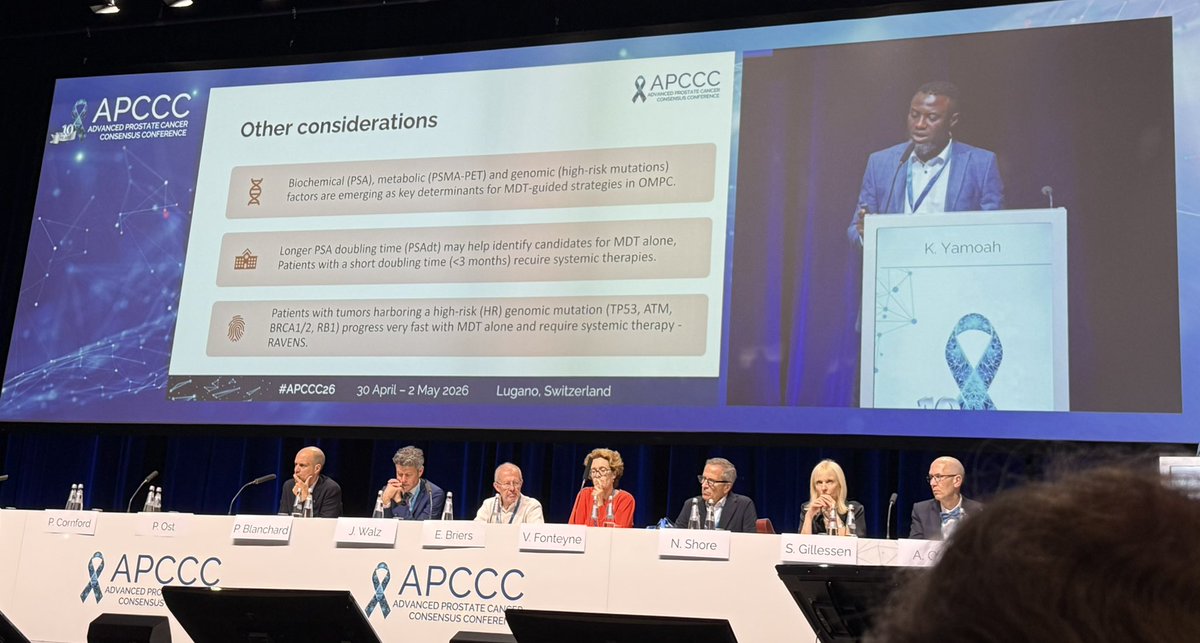 dmukherji's tweet photo. #APCCC26 In which patients is metastases-directed therapy without systemic therapy sufficient? Option for selected patients #SharedDecisionMaking
#KosjYamoah https://t.co/cfg5XanUaw