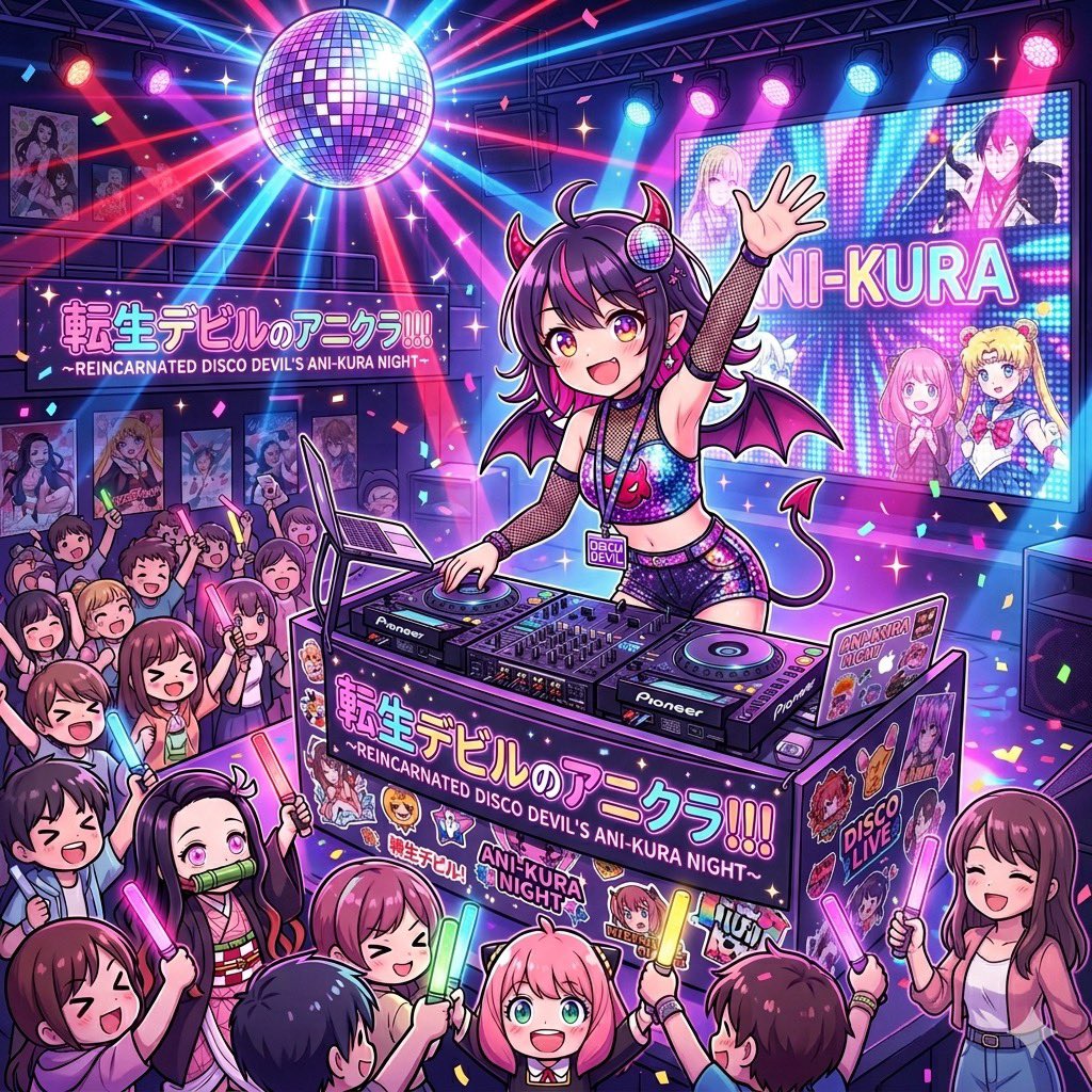 5/8ディスコデビルでアニクラやります！

5/8日（金）
19:00〜23:00
「転生したディスコデビルでアニクラをやる件」
genre:  ボカロ、Vtuber、声優、アニソン全般！
fee:¥1,000 + 1drink order

DJs
itoitoi
kanoo! 
Kame
mirror
1ｍℓ
いっちょ

VJ
糸井寫眞