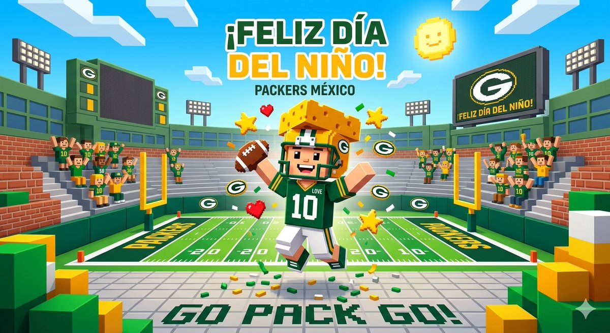 Packers_Mx's tweet photo. La magia de disfrutar como niños este deporte…

¡Feliz #DíaDelNiño a todos los pequeños (y no tan pequeños) 🧀🇲🇽

#GoPackGo https://t.co/1s6dsqnQJ1