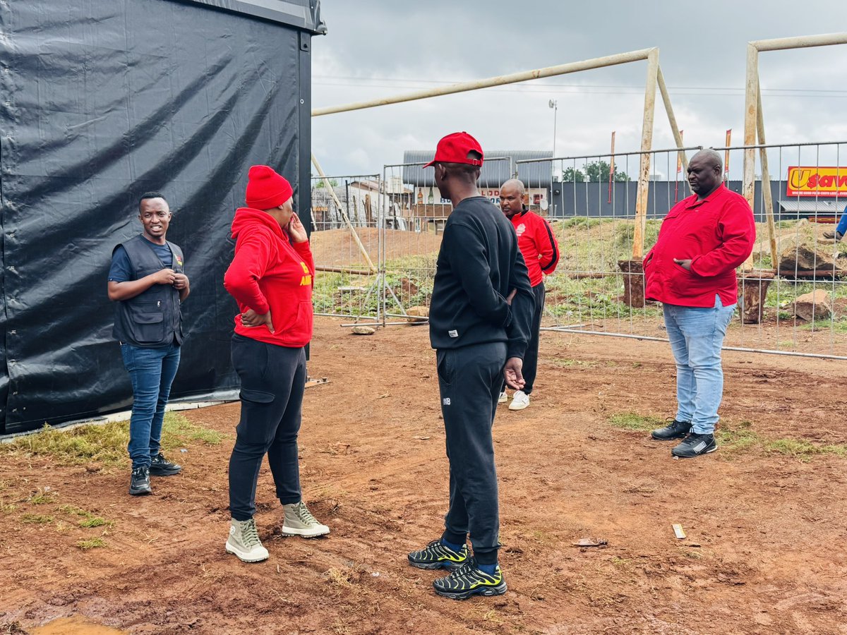 EffNorthwest's tweet photo. ♦️In Progress♦️

Treasurer General, Cmsr. Omphile Maotwe, is currently on the ground preparing for #EFFWorkersDayRally in Marikana. https://t.co/8balIWWzFb