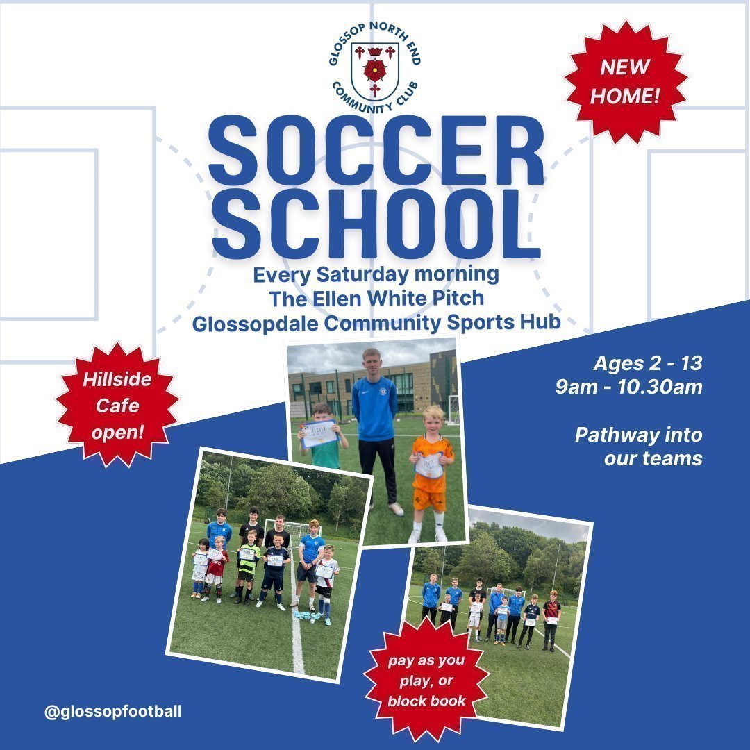 glossopfootball's tweet image. 🚨 Soccer School

Our Soccer School returns this morning on the Ellen White Pitch! 🙌

🕘 9–10:30am (ages 2–13)
📍 SK13 7QG

💷 £5 per child
🎟 Book online or cash
👉 …rth-end-community-club.sumupstore.com/product/soccer…

#Glossop #SoccerSchool #LoveTheGame #BestWeCanBe