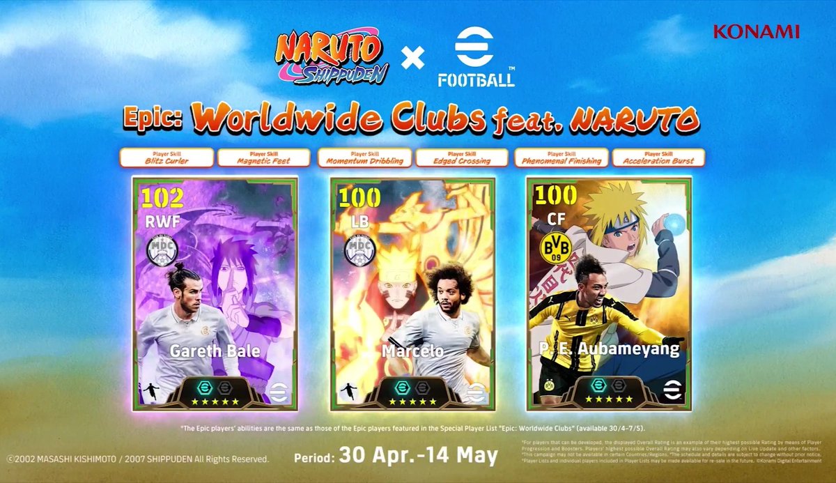 NarutoLegacyBR's tweet image. O evento de colaboração de "Naruto Shippuden" e "Efootball" estará disponível entre os dias 30/04 a 14/05.

#Naruto
#Efootball