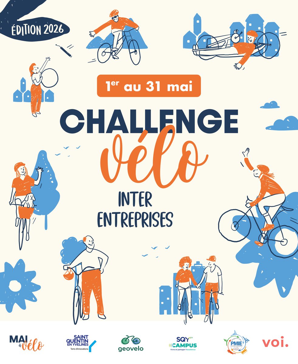 sqy's tweet photo. 🚴‍♀️ Challenge vélo inter-entreprises : à vos marques, prêts… pédalez !

C’est parti pour la 6ᵉ édition du Challenge vélo inter-entreprises de Saint-Quentin-en-Yvelines 🚀

https://t.co/Oyjp0n2Dut https://t.co/SPxAr5eiCn
