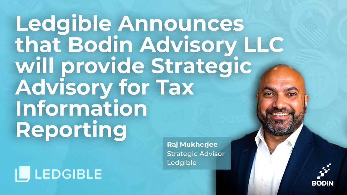 Ledgiblecrypto's tweet image. We’re excited to announce that Ledgible has engaged Bodin Advisory LLC, which will provide strategic advisory support for #tax information reporting.

As global #digitalasset regulations like Form 1099-DA, #CARF, and #DAC8 take shape, this partnership strengthens our ability to