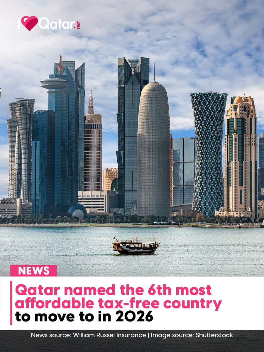 ILQLive's tweet image. 🇶🇦 Qatar named the 6th most affordable tax-free country to move to in 2026. iloveqatar.net/news/general/q…
#Qatar #ILoveQatar #QatarNews