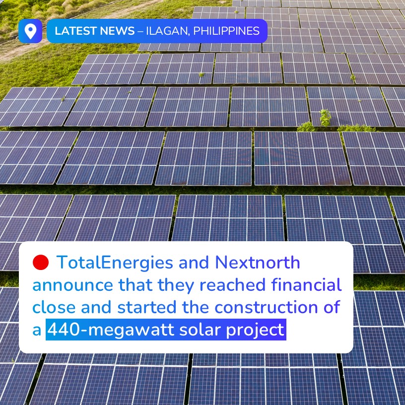 TotalEnergies's tweet image. In the Philippines, #TotalEnergies, together with its partner Nextnorth, a Philippines-based #renewableenergy developer, announced that they reached financial close and started the construction of a 440 MWp #solar power plant! 🇵🇭☀️

Located in the City of Ilagan, Province of