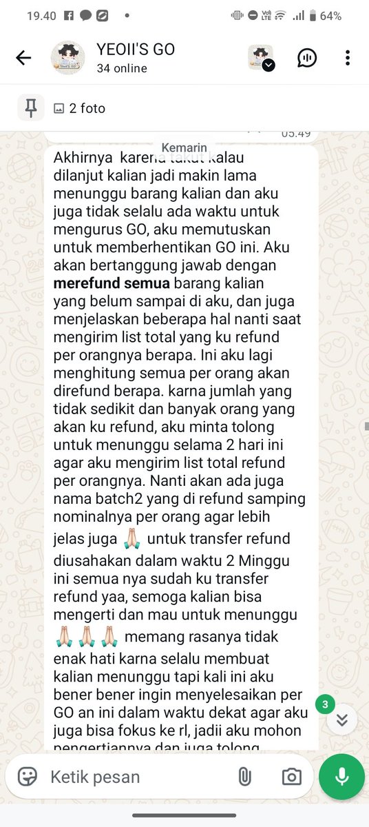 KStars378306's tweet photo. nih ini GO nya, owner nya tiba-tiba ngilang, dari beberapa bulan sebelumnya juga dia udah banyak alesan, sibuk rl lah ini lah, terus hari ini dia ngasih long text isinya jujur ga penting, dan ga ngasih kita pencerahan https://t.co/SRYaXNFp7S