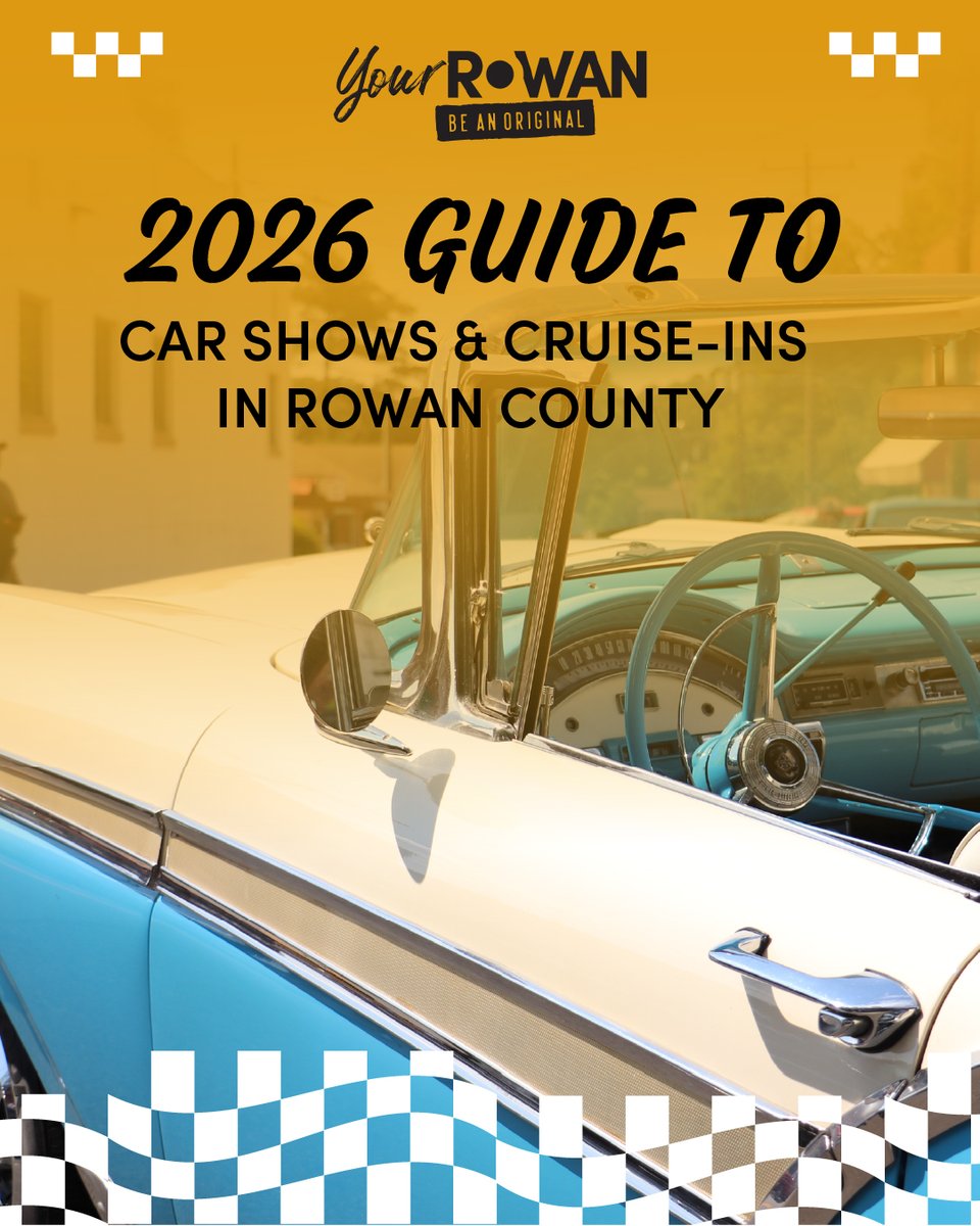 YourRowan's tweet photo. Start your engines 🏁✨ Rowan County’s car show season is here! From classic cruise-ins to can’t-miss events, there are plenty of ways to enjoy the ride this year.

See where to go (and when!) 👇
https://t.co/7eaEBISHuB 

#CarShows #NCCarShows #CruiseIns https://t.co/hzrECmlhRa