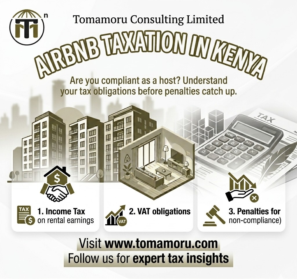 Tomamoru20's tweet photo. 🏠 Not every Airbnb in Kenya qualifies for MRI tax.

Simple residential hosting → MRI (7.5%) arguable.

Hotel-style operation → VAT 16% + annual income tax.

The classification depends on how you operate — not just what you own.

#AirBnBKenya #KenyaTax #KRA #TomamoruConsulting https://t.co/9CPmAhYtKm