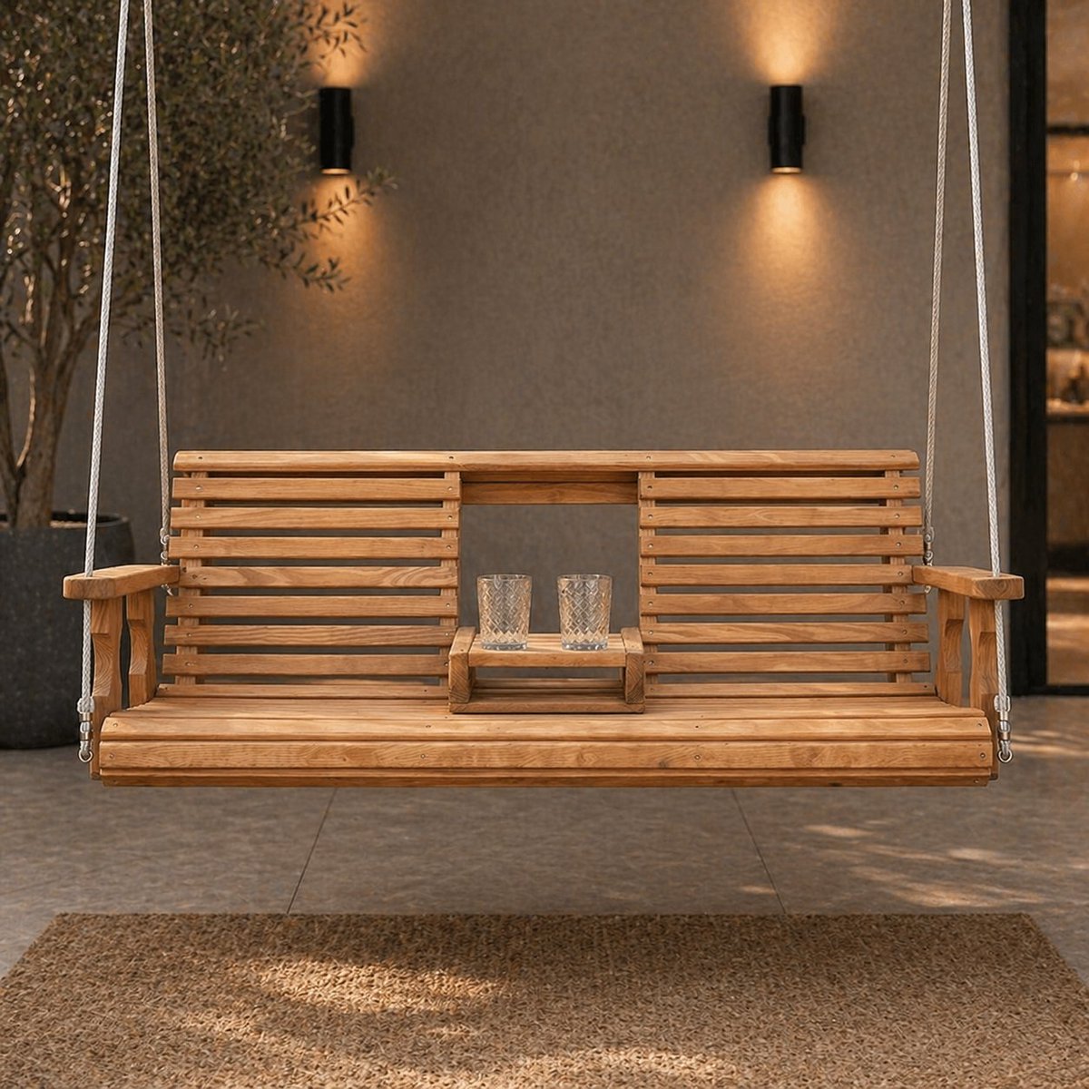 Thedreamsart1's tweet image. Experience comfort &amp;amp; style with our modern wooden swing bench featuring a built-in table. Perfect for indoor &amp;amp; outdoor luxury spaces. 🌿
#FurnitureDesign #WoodenSwing #LuxuryLiving