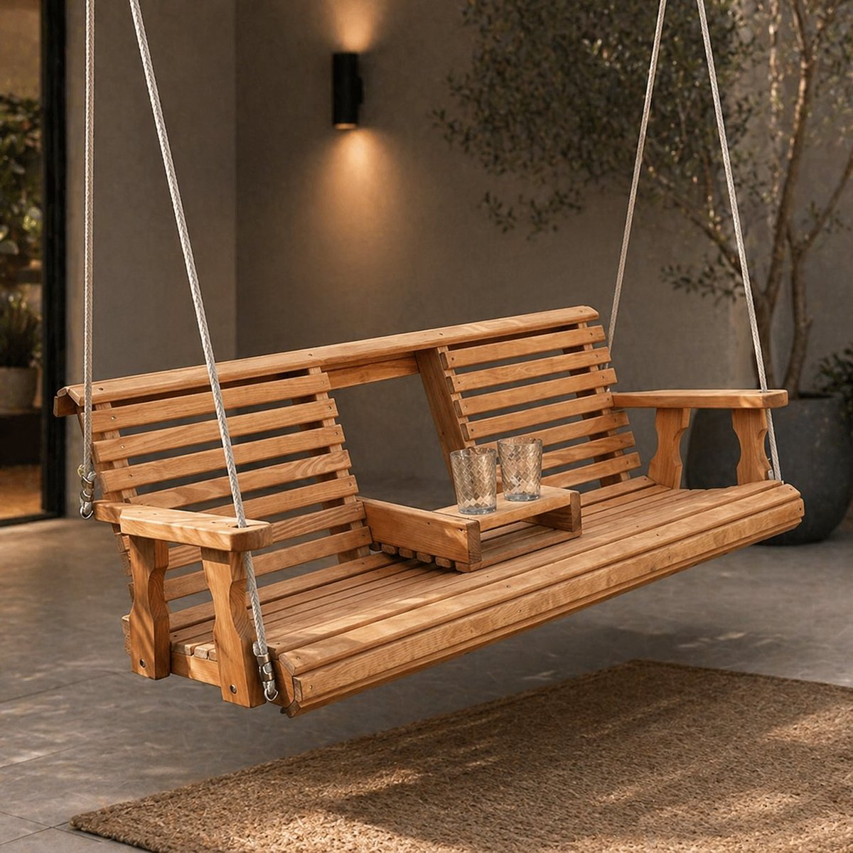 Thedreamsart1's tweet image. Experience comfort &amp;amp; style with our modern wooden swing bench featuring a built-in table. Perfect for indoor &amp;amp; outdoor luxury spaces. 🌿
#FurnitureDesign #WoodenSwing #LuxuryLiving
