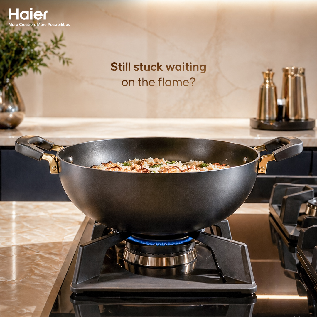 IndiaHaier's tweet image. Why wait on the flame when you can cook in minutes?
Switch to smarter cooking with the Haier Microwave.

#Haier #MoreCreationMorePossibilities #Microwave